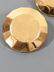 Vintage Monet Gold Tone Round Faceted Metal Statement earrings Pierced