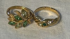 21pc Mixed Lot Multicolor Fashion Rings, Mixed Metals Costume Jewelry