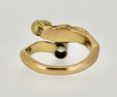 Art Nouveau 18K Lady Luck Ring