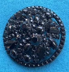 Black Jet Rhinestone Brooch Pin WC