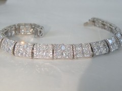 Vera Wang Sterling Silver 925 2 Row CZ Tennis Bracelet Fits 7.5″