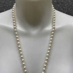 Vintage Carol Lee Single Strand Knotted Faux Pearl Necklace Jewelry KG JD