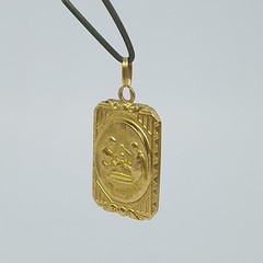 Antique Pendant Religious Medal on 18kt Gold of ” Baptism ” – 595