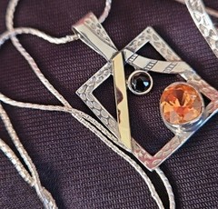 Vintage 925 Silver And Gold Necklace And Earrings Set