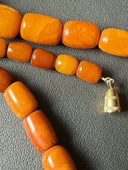 Vintage Soviet Baltic Amber Graduated Butterscotch Marbled 33g Necklace 26.5”