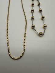 Pair Of Gold And Silver Tone Necklaces