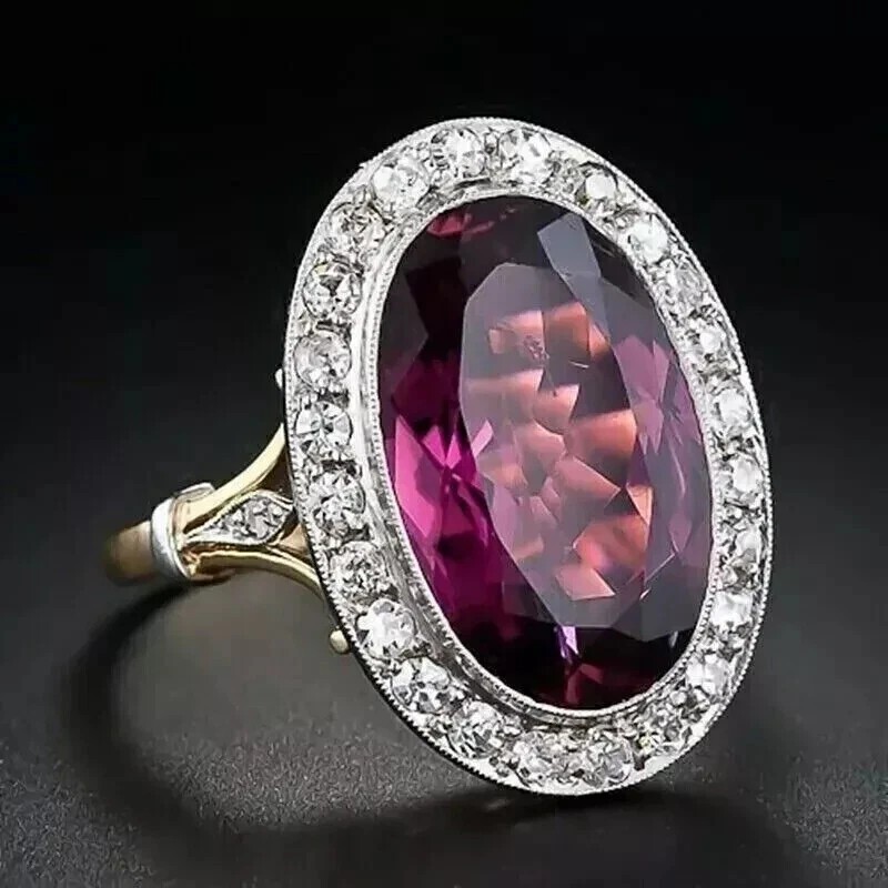 Art Deco Vintage Style Lab Created Diamond Engagement 14k Yellow Gold FN Ring