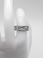 $7000 VS F IDEAL CUT Natural Diamond Platinum 7mm Eternity Band Ring SZ 7 15g