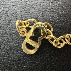 Christian Dior Oval Rhinestone Gold Necklace 39-44cm Vintage