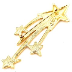Vtg Casual Corner Gold Tone Brooch Pin LG Shooting Stars Comet Rare 1980s R