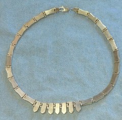 Vintage Native American Lapis Choker Necklace ~ 925 Sterling Silver ~ 78.9 Grams
