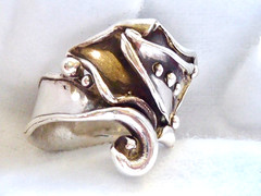 DESIGNER LuLu MODERNIST DESIGN STERLING SIVLER BAND RING SIZE 7.5 RING