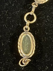 Vintage Sterling Silver Green Jade Jade Bracelet 7 1/2 Inches