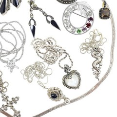 Lot 15pc WEARABLE Sterling Silver Jewelry Necklaces Earrings Art Deco Etc