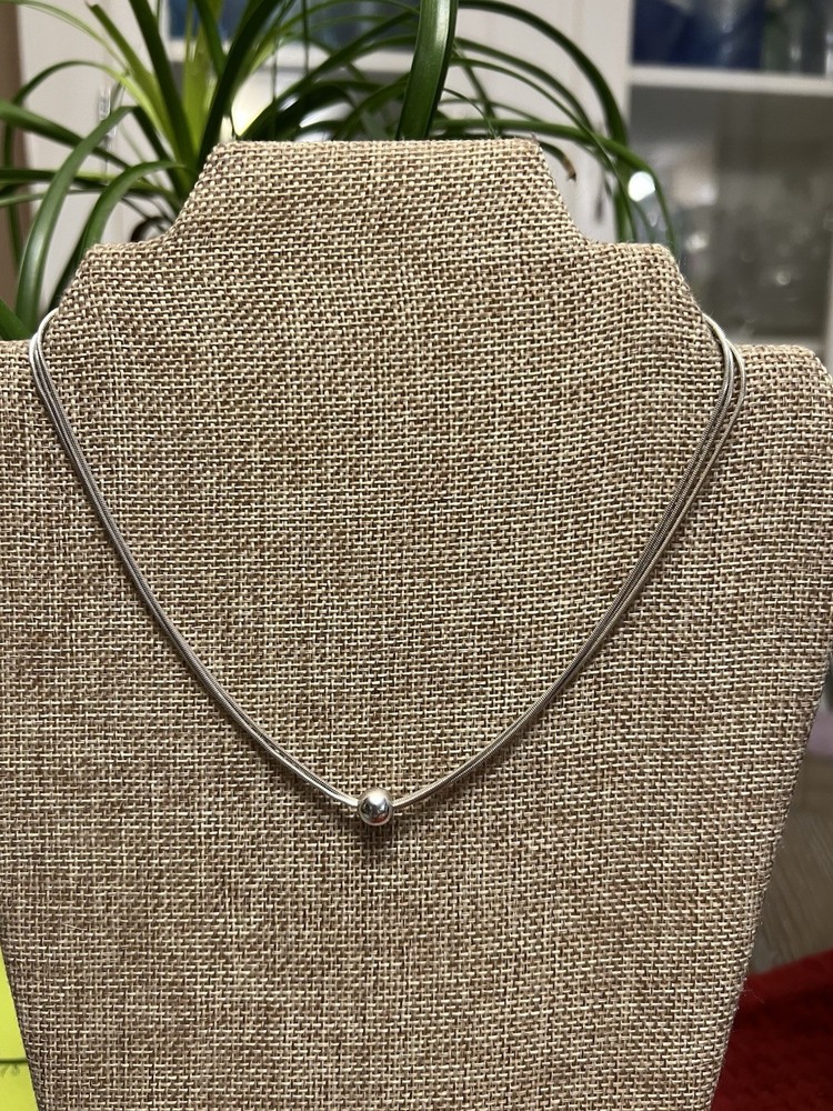 VINTAGE ESTATE STERLING SILVER 925 SLIDING BALL AND 3 CHAIN NECKLACE SET 16”