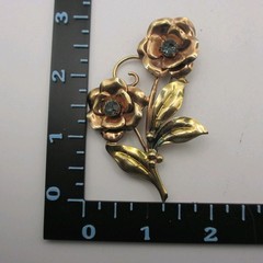 Vintage Barclay Gold Filled Brooch Floral SOME METAL DISCOLORATION
