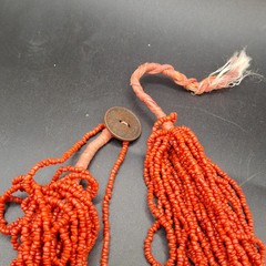 Vintage Red Coral Multi Strand Necklace India Ethnic Silver Coin Clasp Chunky