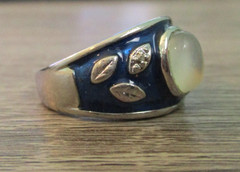 Ross Simons Sterling Silver 925 Enamel Moonstone Ring Size 8.75