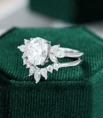 Art Deco Antique Vintage 3.10 Ct White Diamond Engagement Ring Set 925 Silver