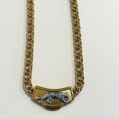 Jackie Collins Vintage 80’s Panther Gold Plated Two Tone Chain Link Necklace