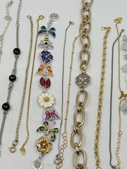 Estate Jewelry Lot 20 Tennis Style Bracelets Rhinestones Gemstone Monet Ankle