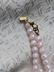 Monet Pink Faux Pearl 5.7mm & Translucent 9.7mm Bead Necklace 36″ Signed Vtg