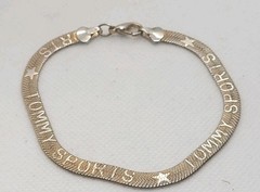 Vintage Tommy Sports Braslet Silver Tone 7.5in