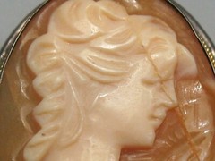 Antique 800 Silver Shell Cameo Brooch/Pendant 4.2 grams 27×21 mm. #39