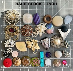 30PC VTG FLOWER PIN craft LOT,Mixed Media FLORAL ART,repurpose,HOLIDAY CRAFTS