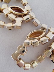 Juliana DeLizza Elster Topaz Amber Rhinestone Bib Necklace Statement Choker Rare