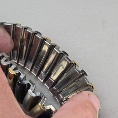 Vintage Stretch Bracelet Silver Gold Black Tone Expandable Link Bracelet