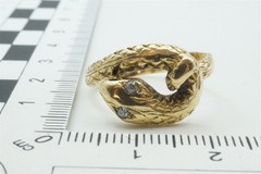 ANTIQUE ENGLISH GEORGIAN 18K GOLD DIAMOND SET COILED SNAKE RING C1800’s