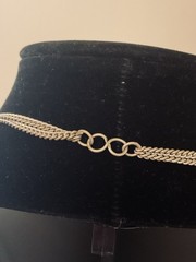 Vintage Statement Layered Curb Chain Necklace Silver Multicolor Charm Ethnic