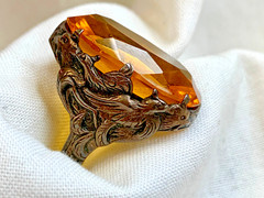 Antique Sterling Silver Ring Fine Jewelry Size 3.25 Band Mythological Asian Bird