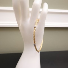 JCM Jewelry bracelet 18K yellow gold clad 925 sterling silver DMQ station 7.25in