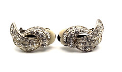 Vintage Sparkling Fancy Clip-On Earrings Gold/Silver Tone 1960s-1980s
