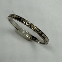 Art Deco 1930s 14K White Gold Wedding Band Blossom Design 2mm Size 7.75 Hallmark