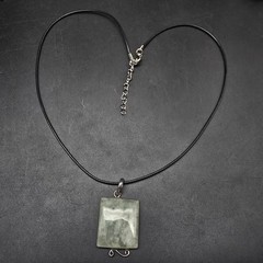 Sterling Silver Prehnite Gemstone Necklace 925