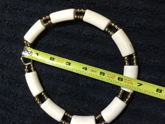 RARE 1960 CROWN TRIFARI GOLD TONE CHAIN LUCITE CHOKER SHAKIRA NECKLACE