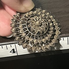 7 OLD ANTIQUE VICTORIAN MIXED METALS RHINESTONE FILIGREE PINS BROOCH