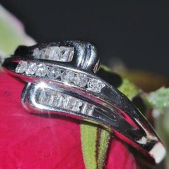 10k white gold swirl ring 0.45ct natural diamond size 6 handmade 2.2gr N2706F