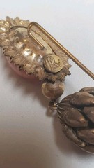 Vintage Hobe faux coral gold tone stick pin