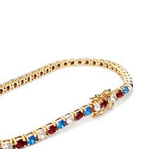 Vintage Joan Rivers Patriotic Red White Blue Clasp Bracelet Rare SEE DESCRIPTION
