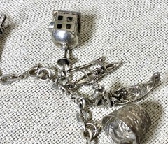 Vtg 800 Silver Charm Bracelet 900 Charms Travel Italy Europe Gondola Eiffel 50g