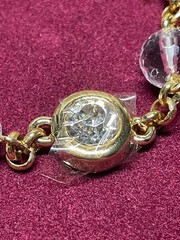 Camrose & Kross Jacqueline Kennedy Crystal Necklace Gold Tone Bezel Set Box COA