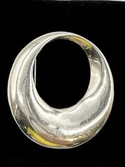 Vintage Jezlaine Offset Oval Brooch Sterling Silver 12g
