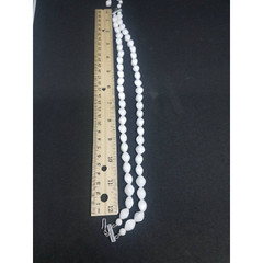 Vintage Hong Kong multi strand necklace white double strand acrylic bead
