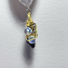 Handmade Pendant Necklace Glass And Organic Natural Agate OOAK Artisan Jewelry