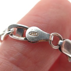 925 Sterling Silver Vintage Italy Flat Anchor Mariner Link Bracelet 7″