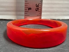 2.25″ Inner Diameter Round Tapered Acrylic Bangle Bracelet Red Orange